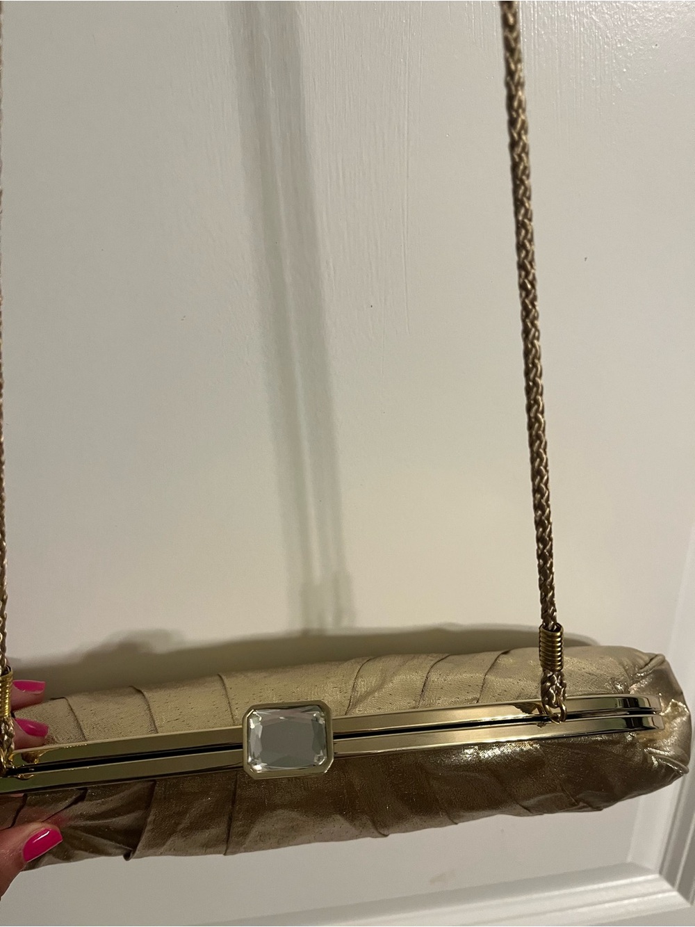 Kate Landry Metallic Gold Evening Clutch - Picture 3 of 15